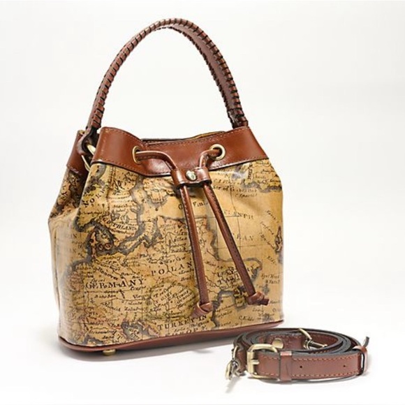 Patricia Nash Handbags - Patricia Nash Elisa Leather Bucket Bag European Map